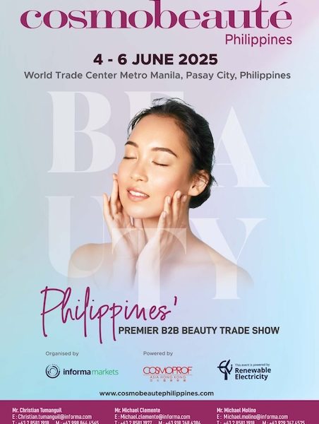 Cosmobeauté Philippines 2025 is the first and only B2B trade show covering beauty, cosmetics, health and wellness, and personal care industries in the Philippines.
