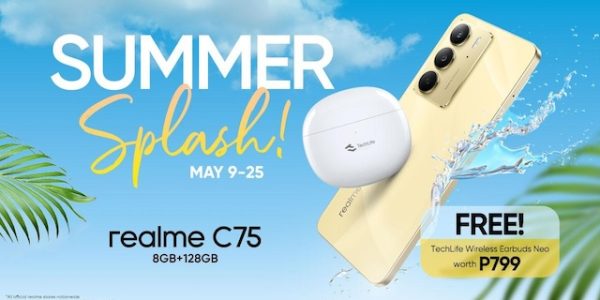 Take home a FREE TechLife Wireless Earbuds Neo when purchasing the realme C75 until May 25 only