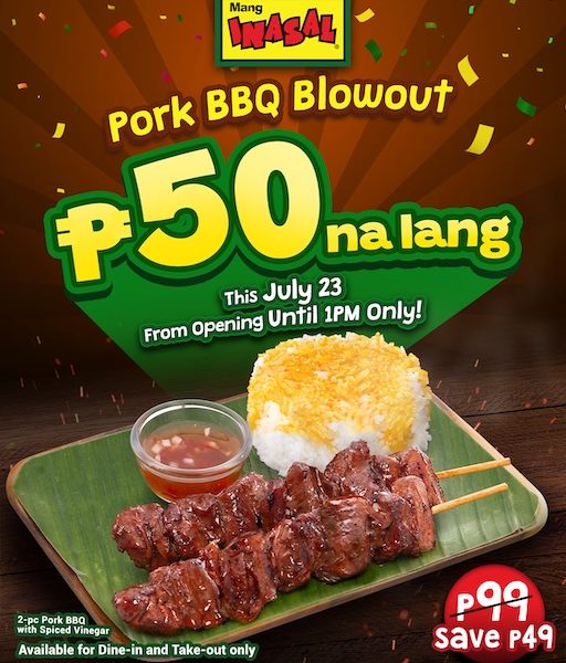 Get ready for Mang Inasal’s Pork BBQ Blowout on July 23