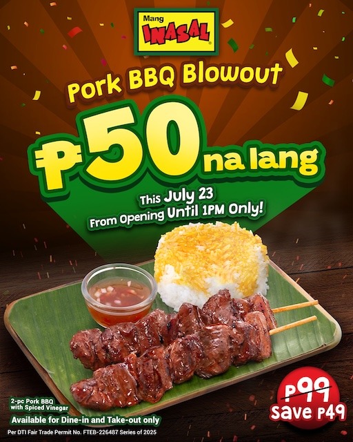 Get ready for Mang Inasal’s Pork BBQ Blowout on July 23