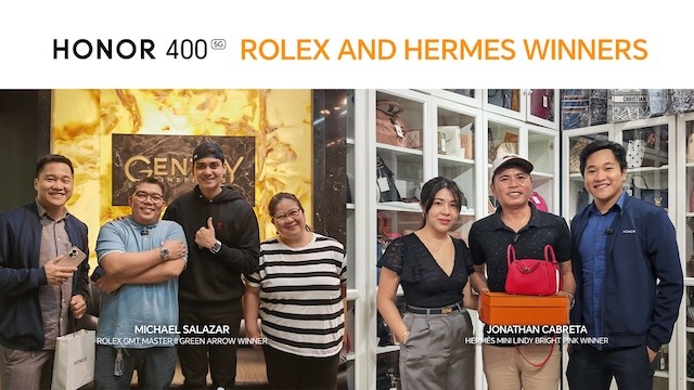 HONOR PH Officially Awards Rolex Watch and Hermes Bag to HONOR 400 5G Pre-order Giveaway Winners