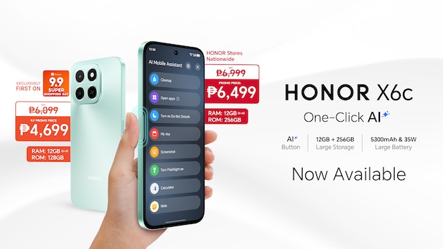 Get Your AI-Powered, Large Storage HONOR X6c for as low as P9 this Shopee 9.9 Super Shopping Day  