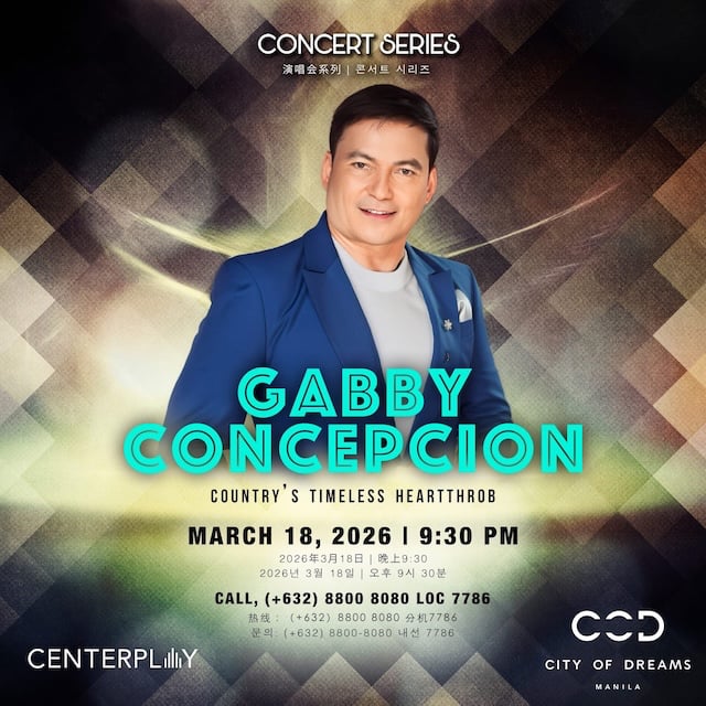 City of Dreams Manila’s March dual concerts spark summer nostalgia: Gabby Concepcion at Centerplay, and “The Golden Sound of the Platters” at the Grand Ballroom 