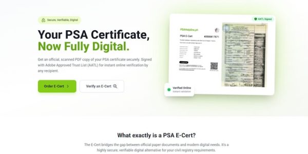 The Digital Advantage: Introducing the PSA E-Certificate Service Powered by PSAHelpline.ph