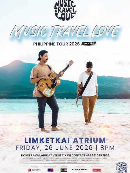 MUSIC TRAVEL LOVE Adds CAGAYAN DE ORO Show to their PHILIPPINE TOUR, June 2026