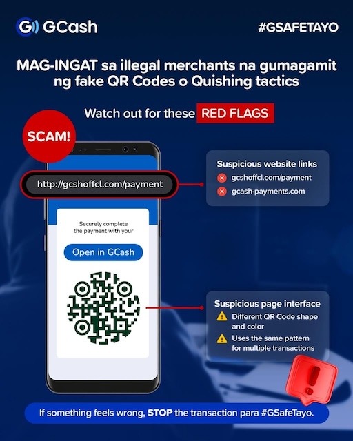 GCash upholds zero tolerance on "quishing" scam, blocks fake illegal sites