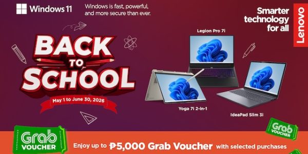 Lenovo Makes Back-to-School Shopping More Rewarding with Grab Vouchers up to ₱5,000