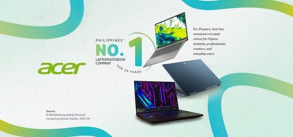 Acer extends 20-year leadership as the Philippines' #1 laptop brand in 2026