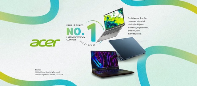 Acer extends 20-year leadership as the Philippines' #1 laptop brand in 2026