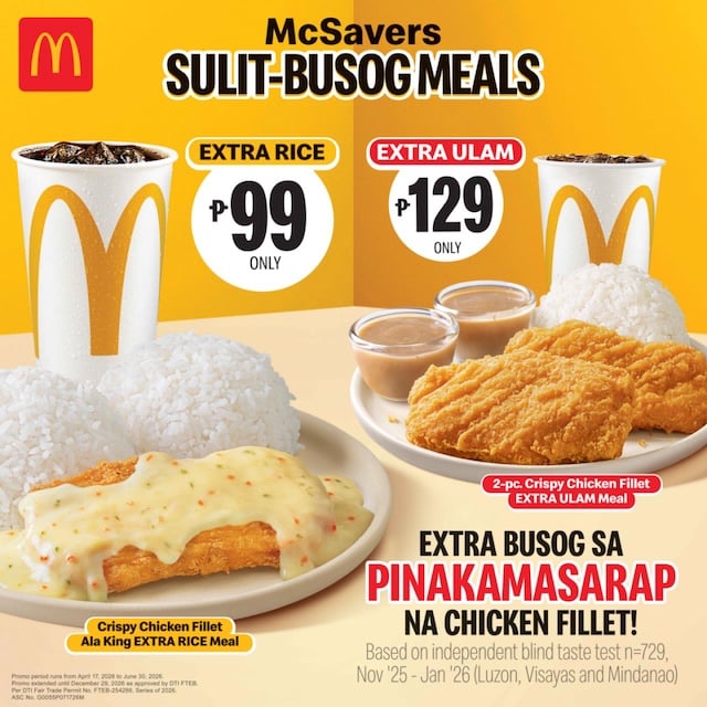 Filipinos have spoken: Pinakamasarap ang McDonald’s Chicken Fillet, according to a consumer study 
