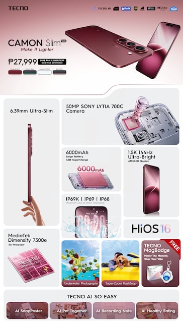 TECNO CAMON Slim 5G Pre-Order Opens in the Philippines at ₱27,999 with Free ₱5,999 MagBadge