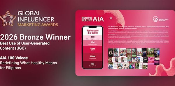 AIA Philippines wins Bronze at Global Influencer Marketing Awards for sparking a national conversation on healthy living