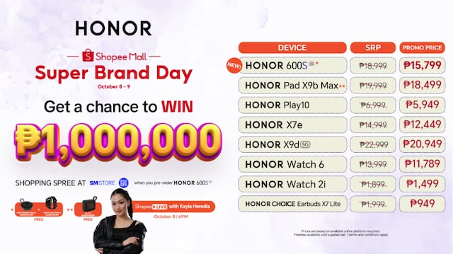 Shop the All-New HONOR 600S 5G and Get a Chance to Win PHP 1M Worth of Shopping Spree!