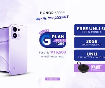 HONOR 600S 5G Now at Globe for Only PHP 687.50 Per Month, with FREE Bluetooth Speaker