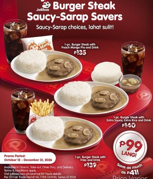 Jollibee introduces Burger Steak meal bundles starting at ₱99